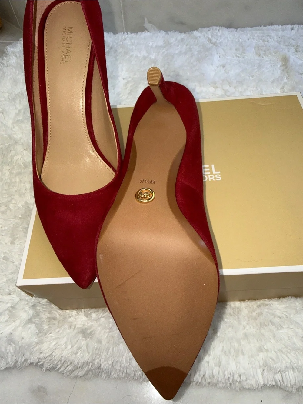 MICHAEL Michael Kors Women's Burgundy Suede Pointed-Toe Pumps 8.5 NIB